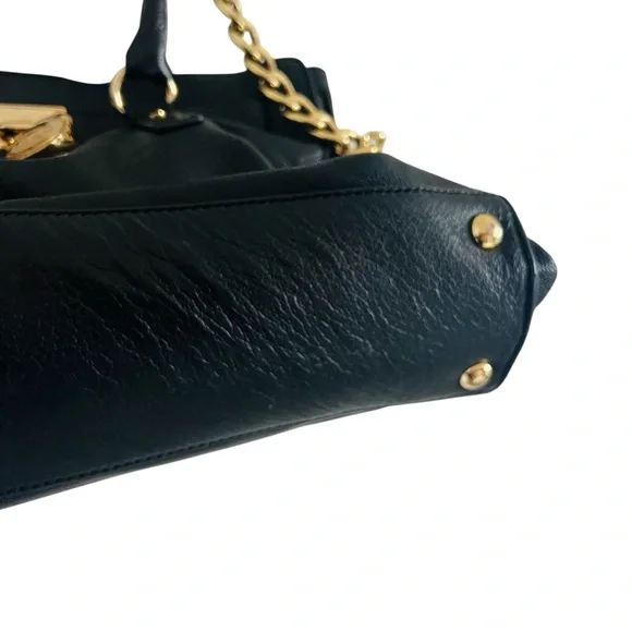 Michael Kors Black Shoulder Bag with Gold Accents - Picture 5 of 10